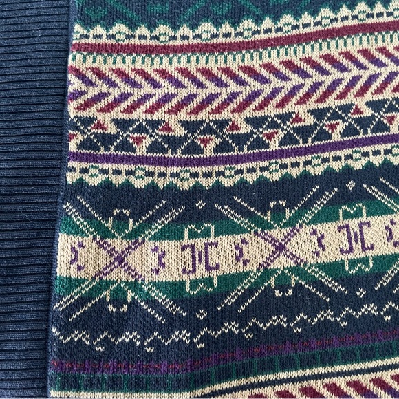 Vintage Geometric Pattern Open Front Cardigan - Picture 9 of 12